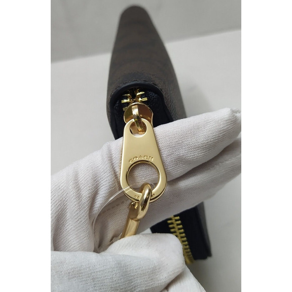 Coach Signature Brown Leather Zip Around Credit Card Long Wallet - NWT $298 - Picture 7 of 16